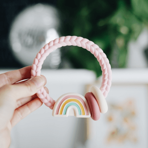 Ritzy Rattle™ Silicone Teether Rattle: Rainbow - Itzy Ritzy