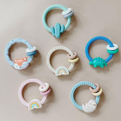 Ritzy Rattle™ Silicone Teether Rattle: Rainbow - Itzy Ritzy