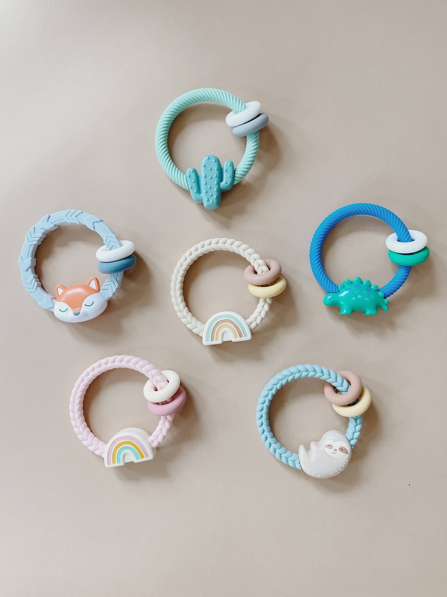 Ritzy Rattle™ Silicone Teether Rattles: Dino - Itzy Ritzy