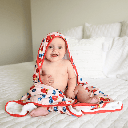 Rosie Berries Plush Bamboo Hooded Towel - Gigi and Max