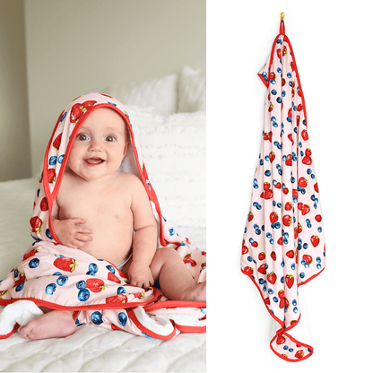 Rosie Berries Plush Bamboo Hooded Towel - Gigi and Max