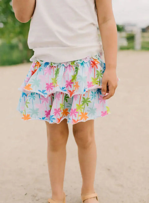 Ruffle Skort in Palm Tree - Ollie Jay