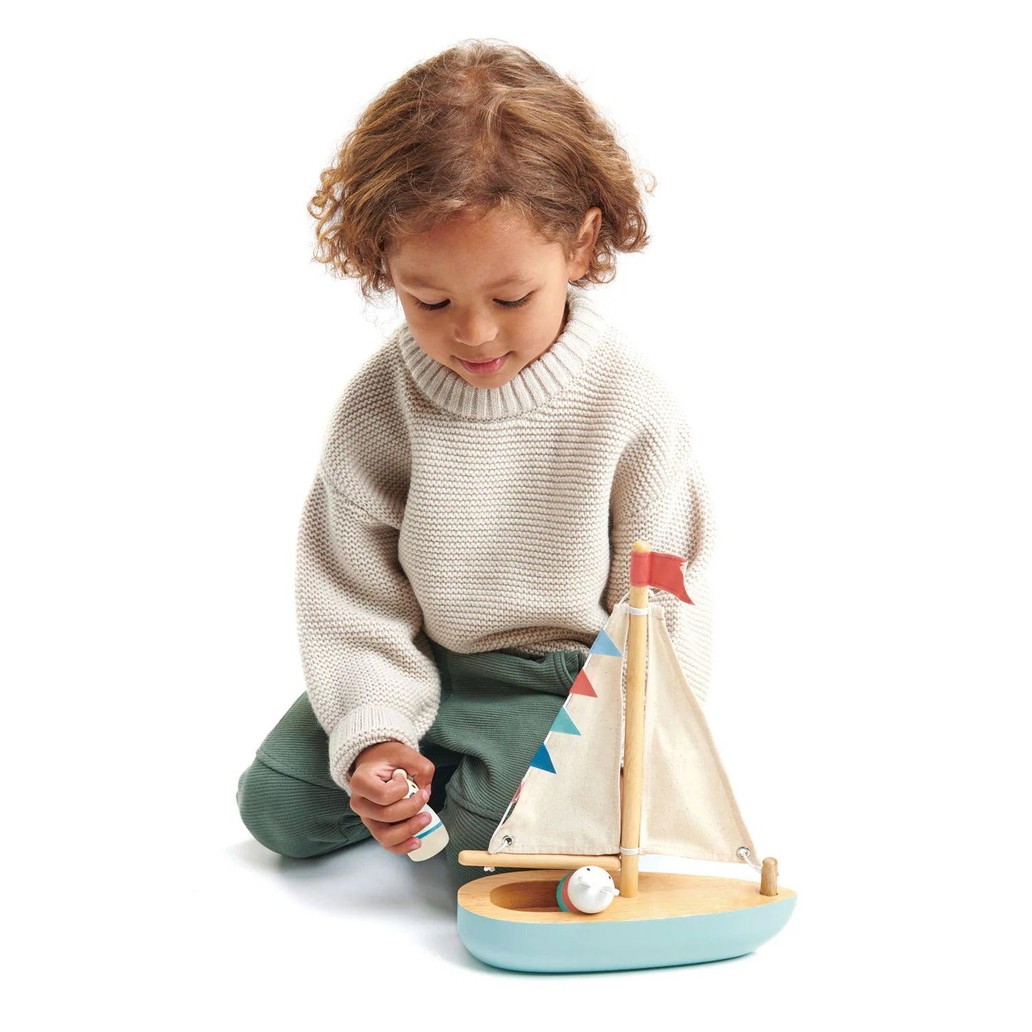 Tender Leaf Toys Sailway Boat Wooden Toy