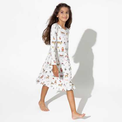 Santa's Workshop Bamboo Girls' Dress - Bellabu Bear