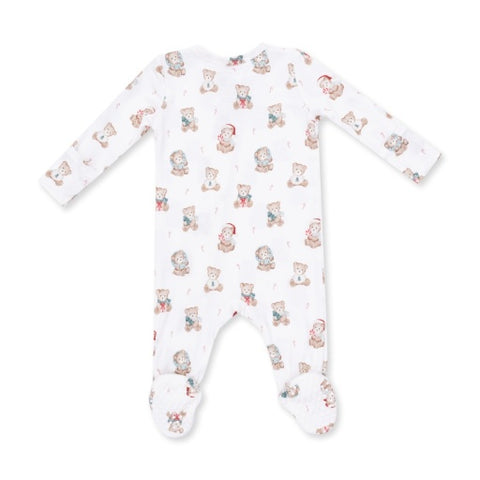 2 Way Zipper Footie - Christmas Teddy Bears Uni