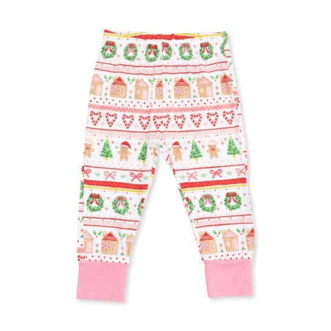 Long Sleeve Loungewear Set - Gingerbread Fair Isle Pink