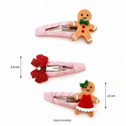 Gingerbread Bow Snap Clips