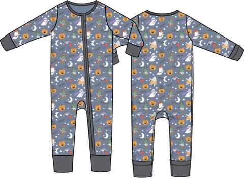 Convertible Romper - Halloween Monster Dress Up Blue