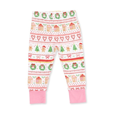 Long Sleeve Loungewear Set - Gingerbread Fair Isle Pink
