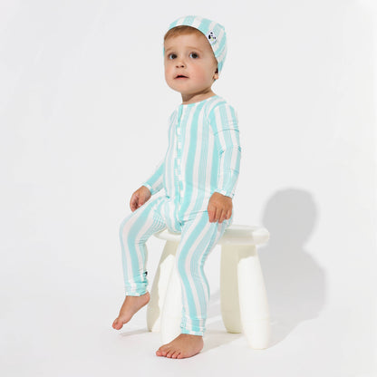 Slumber Stripes Convertible Footie Bamboo Pajama - Bellabu Bear