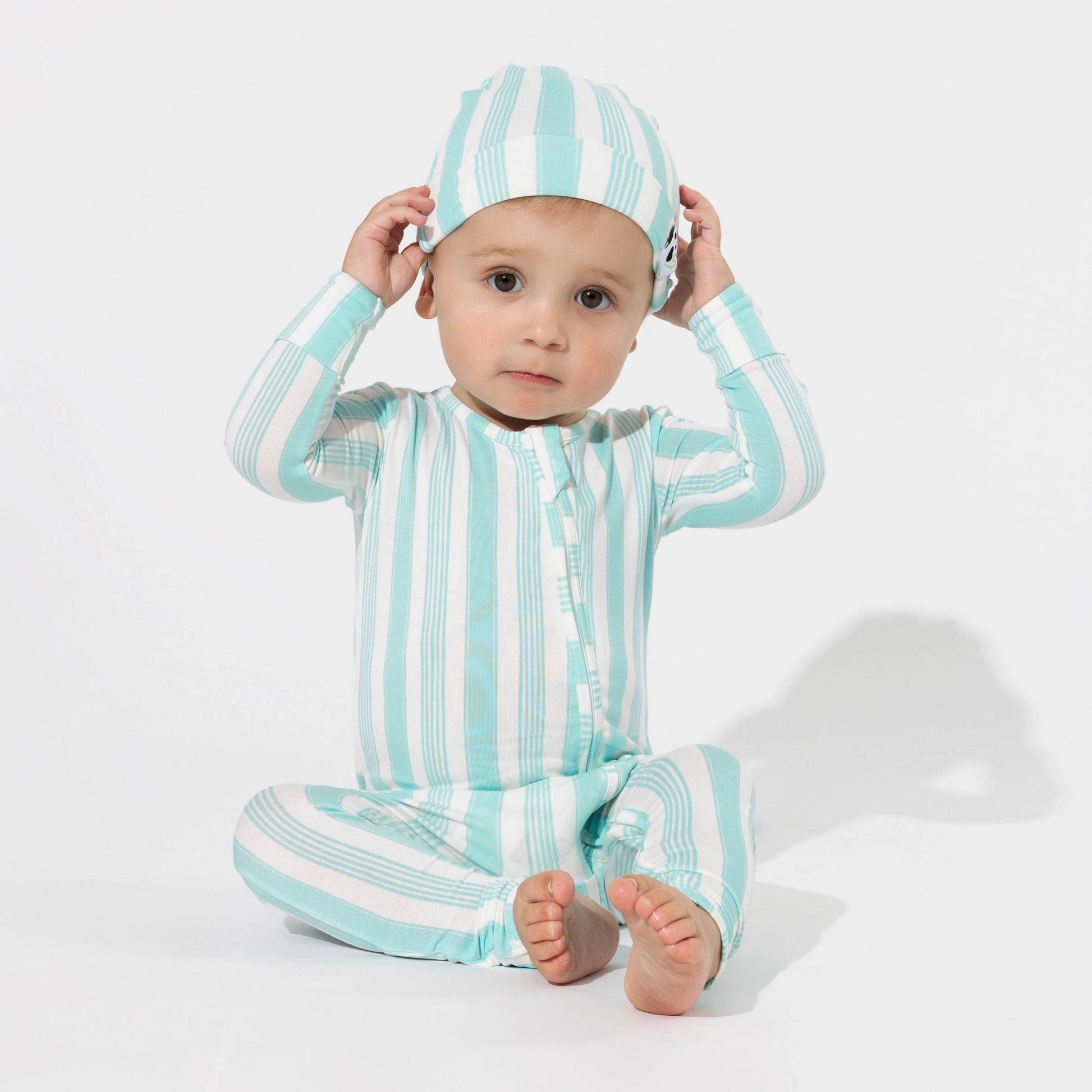 Slumber Stripes Convertible Footie Bamboo Pajama - Bellabu Bear