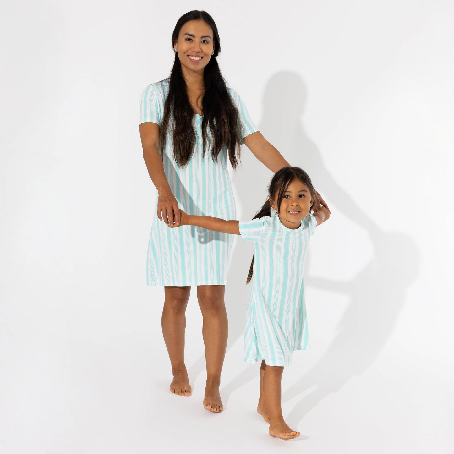 Slumber Stripes Girls Bamboo Dress - Bellabu Bear