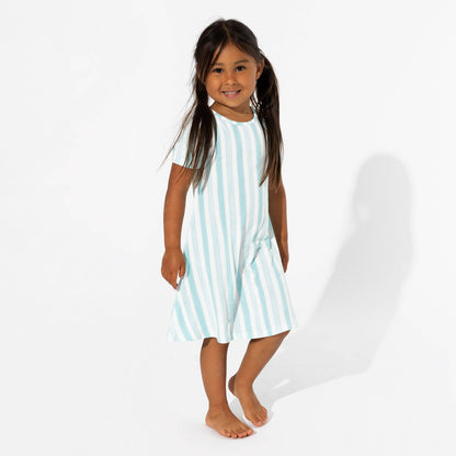 Slumber Stripes Girls Bamboo Dress - Bellabu Bear