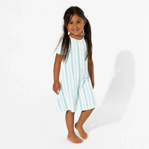 Slumber Stripes Girls Bamboo Dress - Bellabu Bear