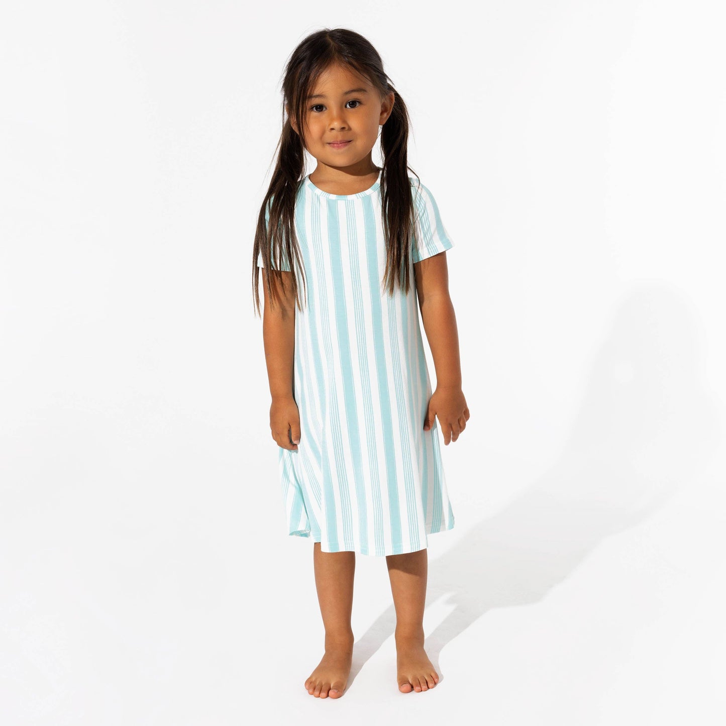 Slumber Stripes Girls Bamboo Dress - Bellabu Bear