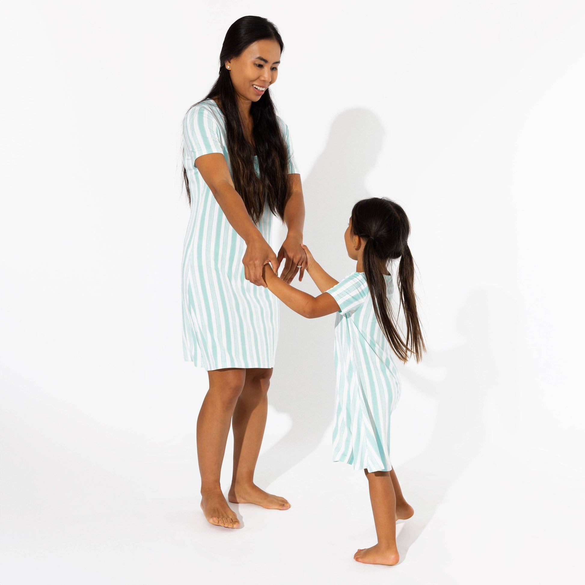 Slumber Stripes Girls Bamboo Dress - Bellabu Bear