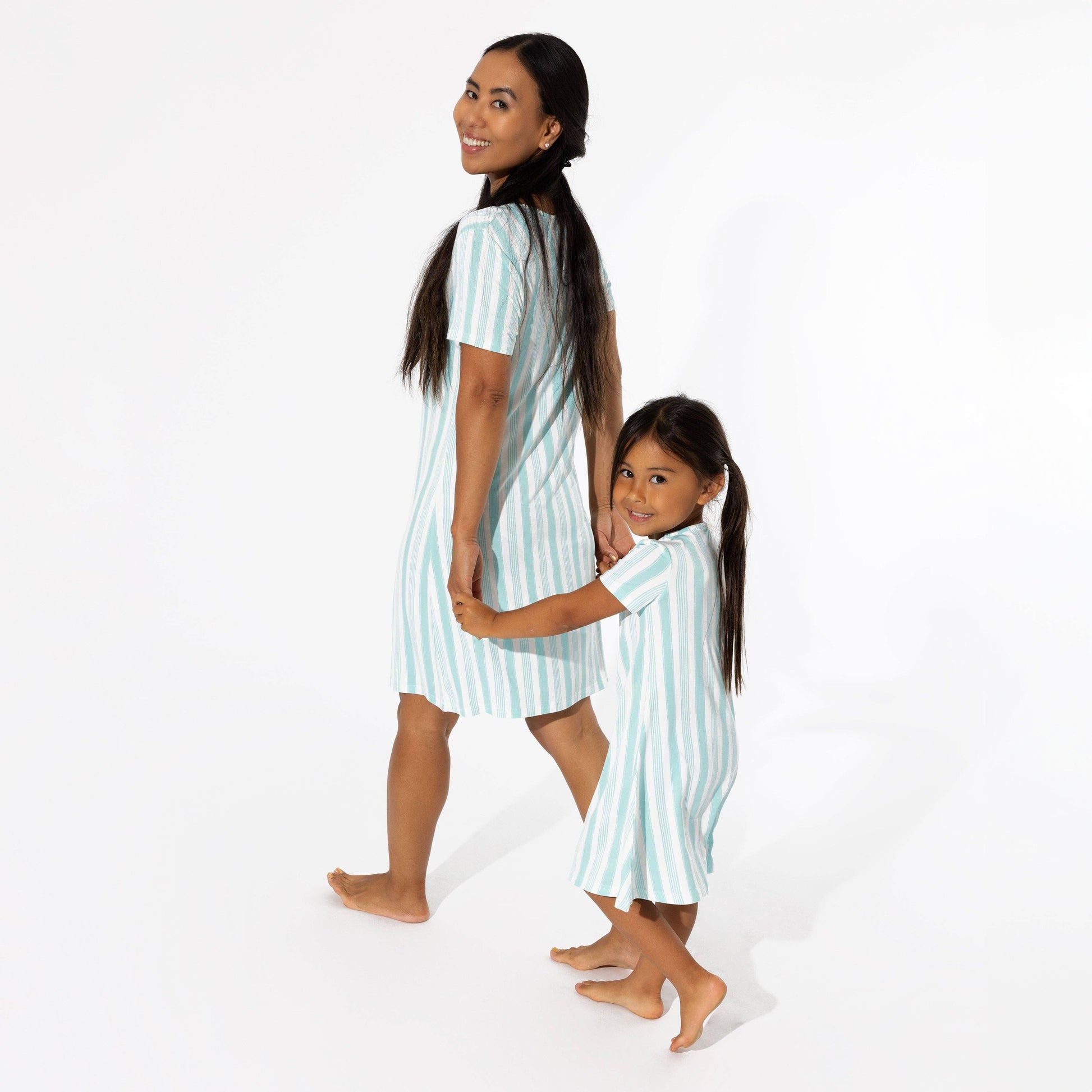 Slumber Stripes Girls Bamboo Dress - Bellabu Bear