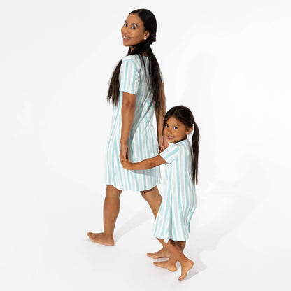 Slumber Stripes Girls Bamboo Dress - Bellabu Bear