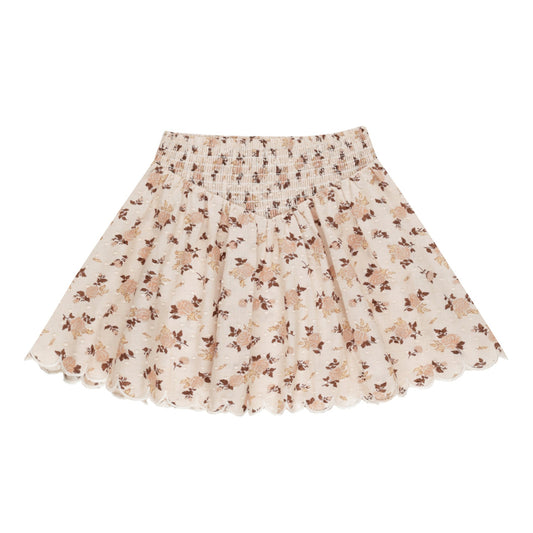 Smocked V Mini Skirt | Harvest Rose - Rylee + Cru