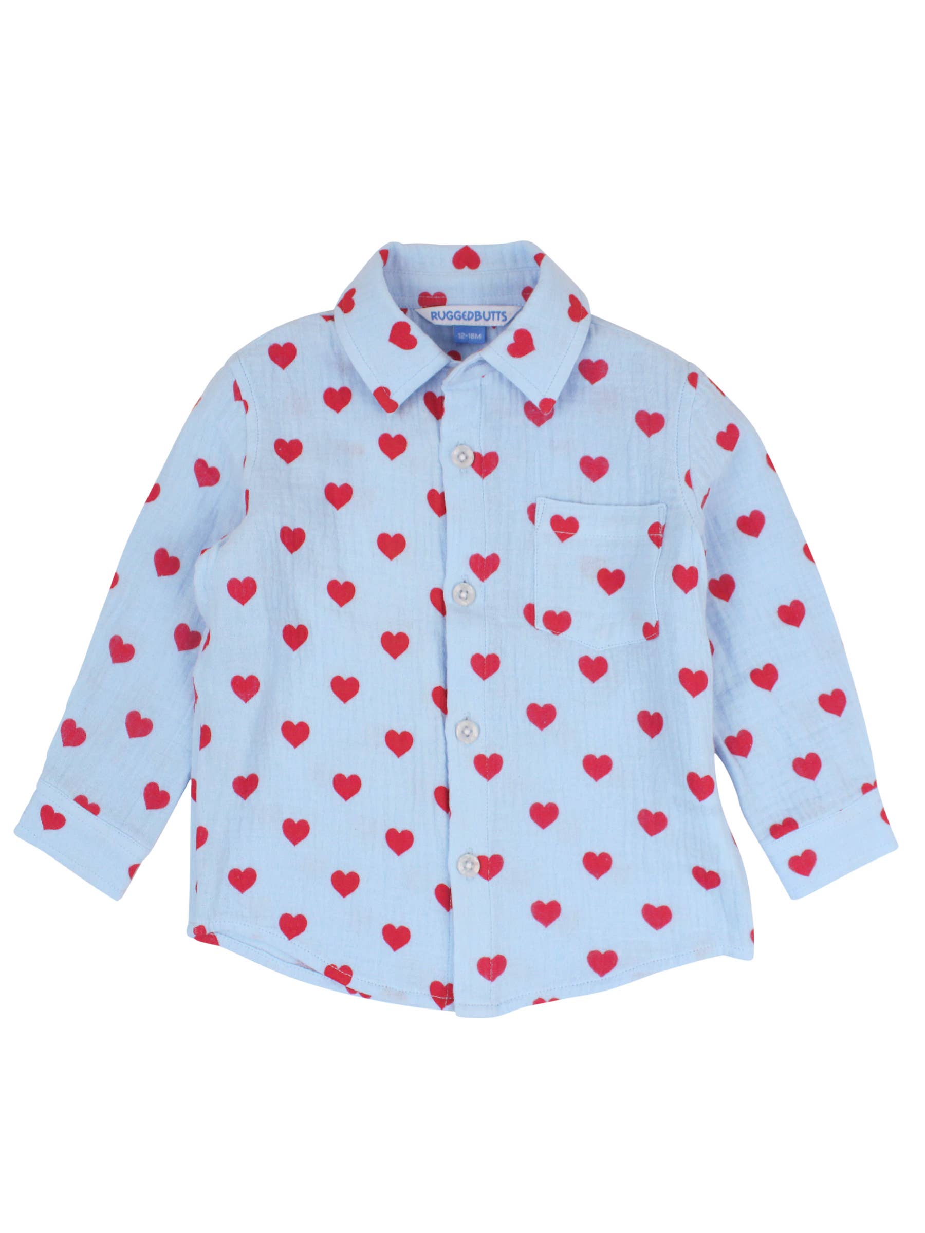 Steal Your Heart Button Down Shirt - RuffleButts + RuggedButts