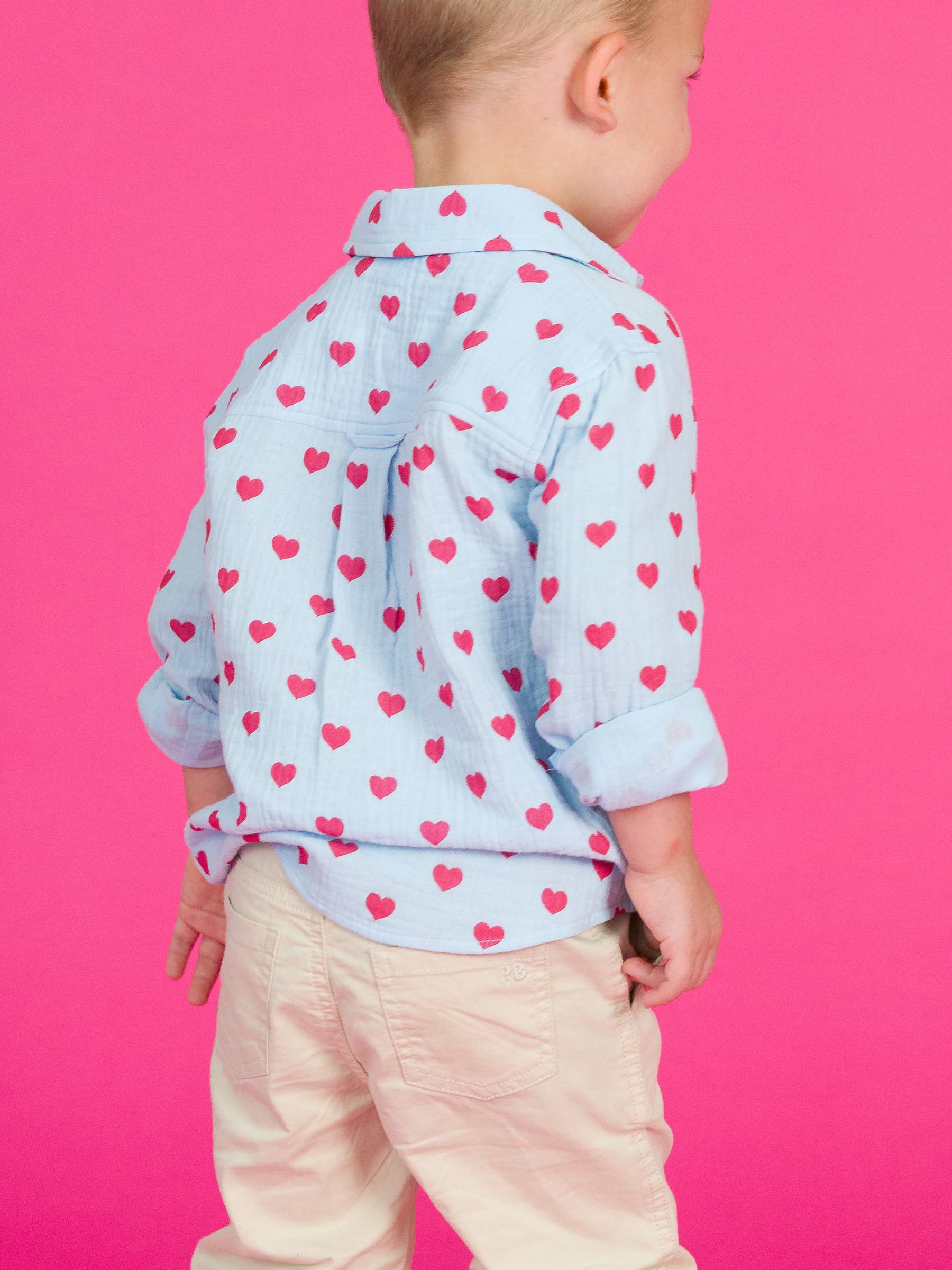 Steal Your Heart Button Down Shirt - RuffleButts + RuggedButts