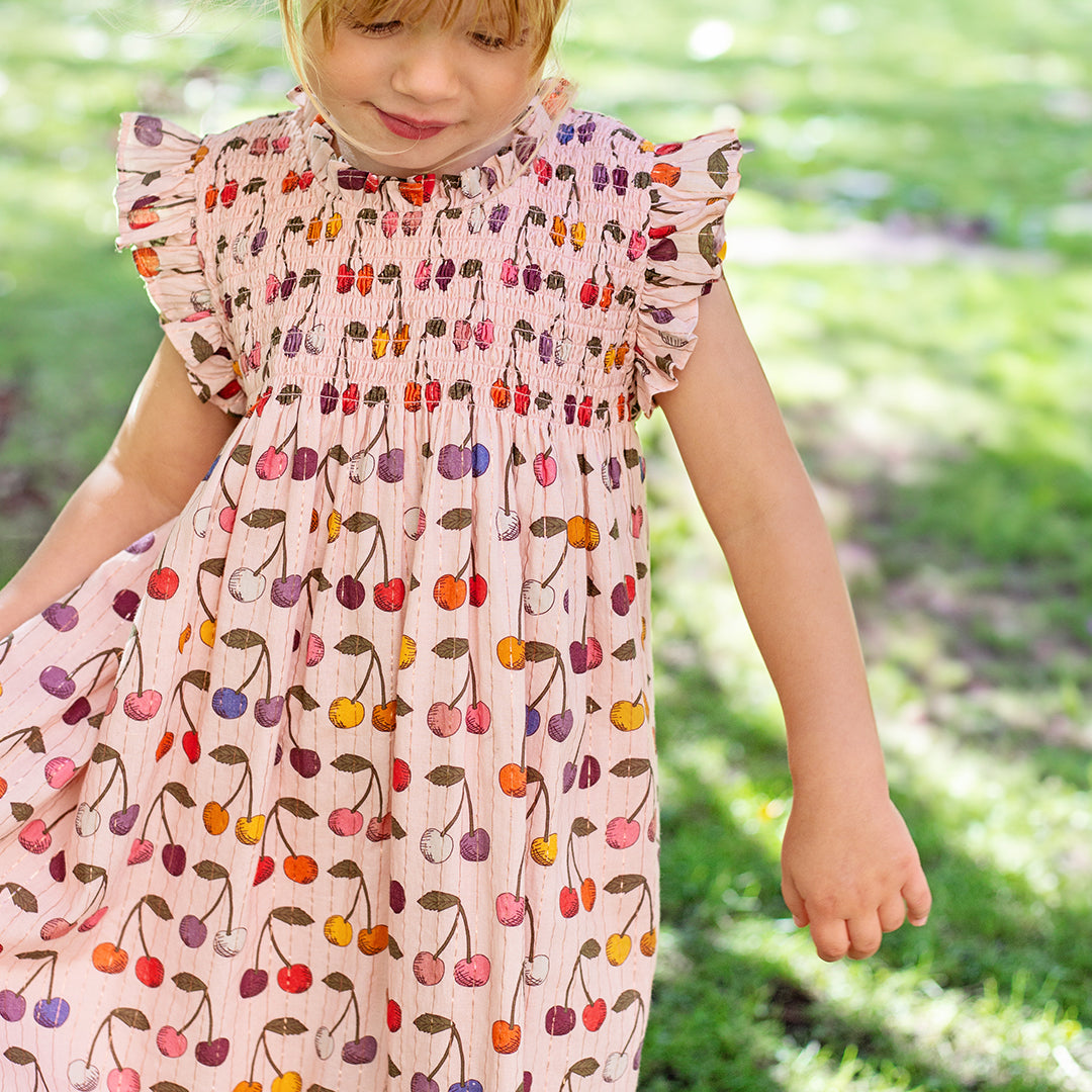 Girls Stevie Dress - Cloud Pink Cherry