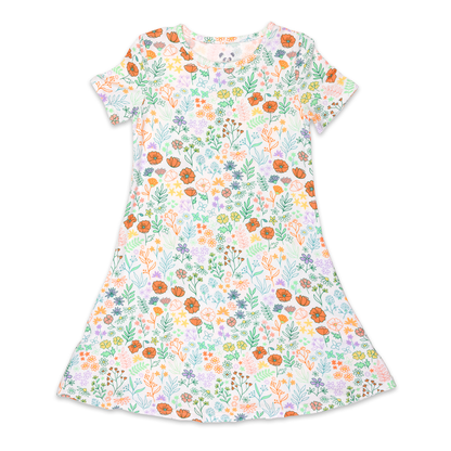 Summer Floral Girls Bamboo Dress - Bellabu Bear