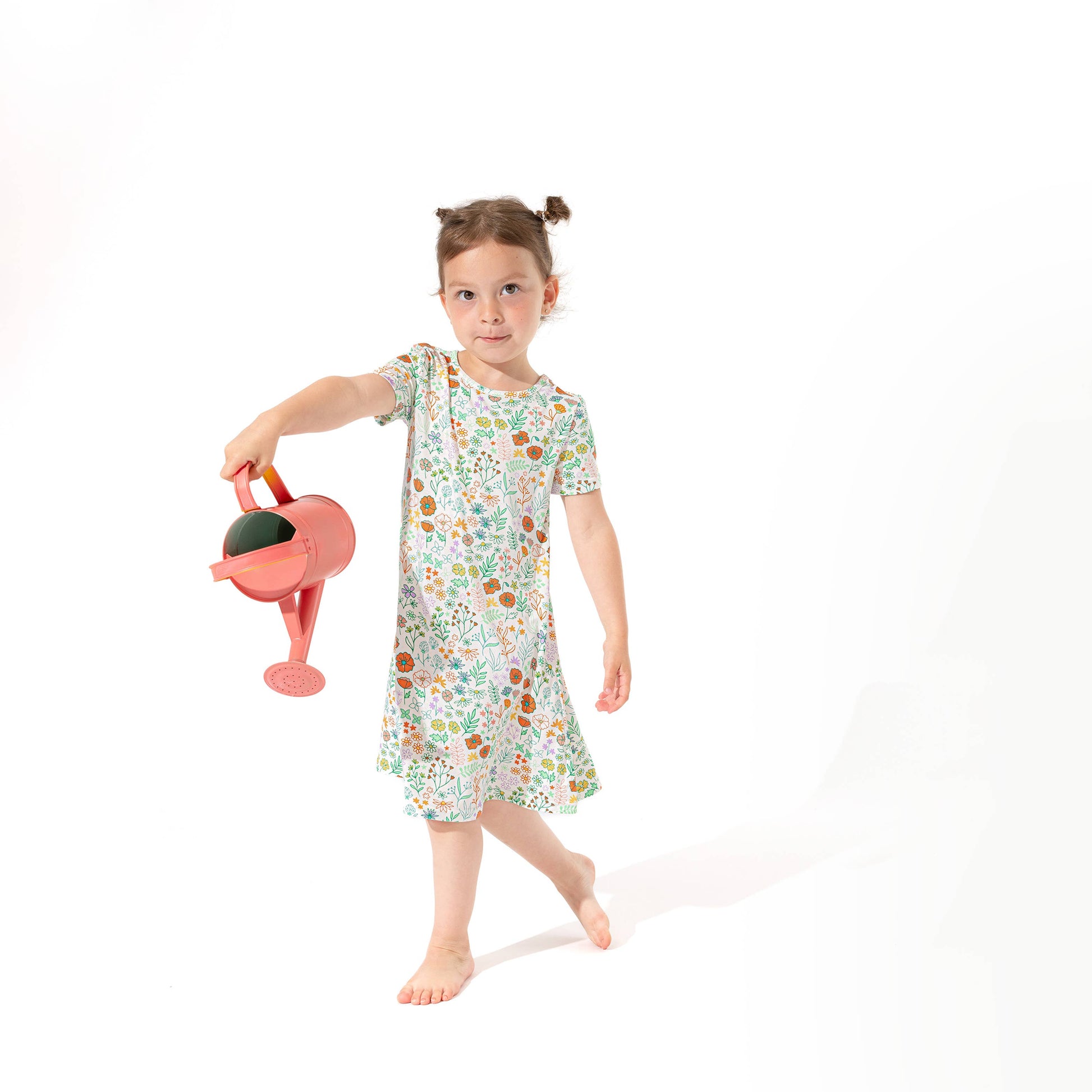 Summer Floral Girls Bamboo Dress - Bellabu Bear