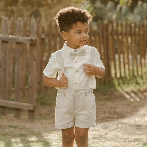 Suspender Shorts | Linen - Noralee