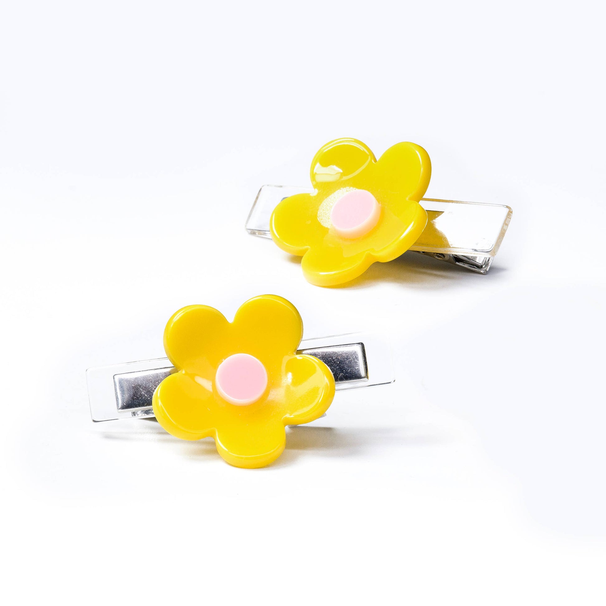 Sweet Flower Yellow Hair Clips - Lilies & Roses NY