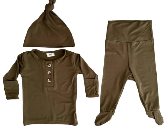 Take Me Home Set with Hat - Army Green - Stroller Society