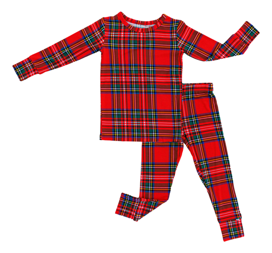 Tartan Plaid 2 Piece Bamboo Pajamas - Birdie Bean