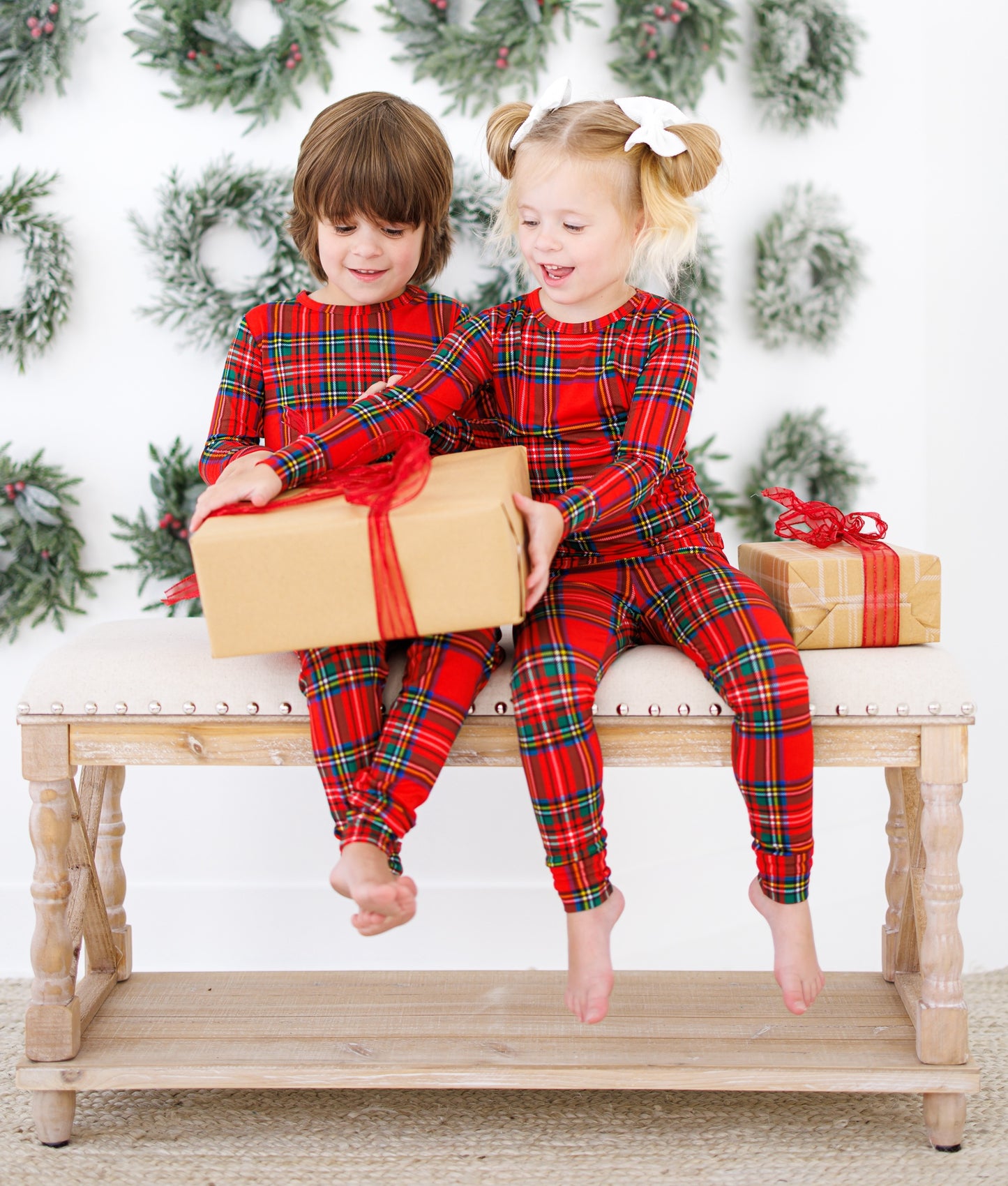 Tartan Plaid 2 Piece Bamboo Pajamas - Birdie Bean