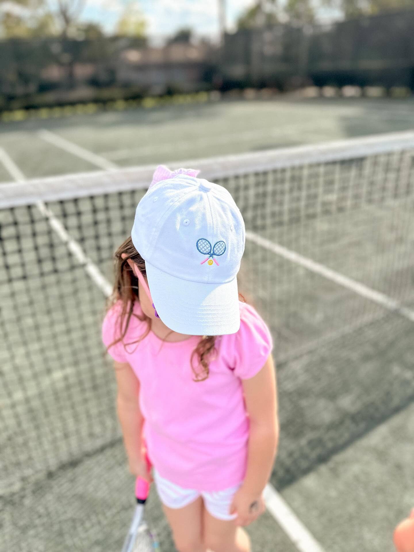 Tennis Bow Baseball Hat - Bits & Bows