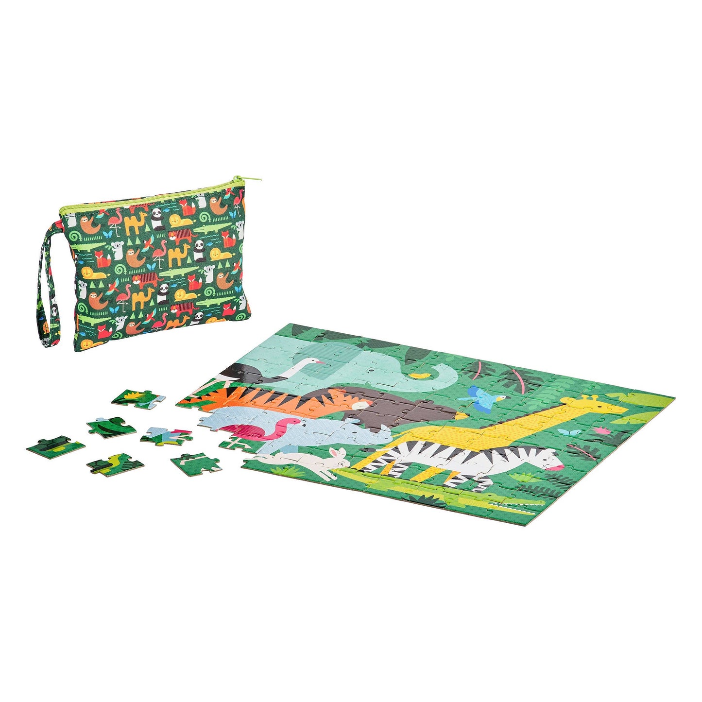 Two Sided On-The-Go Puzzle Animal Menagerie - Petit Collage