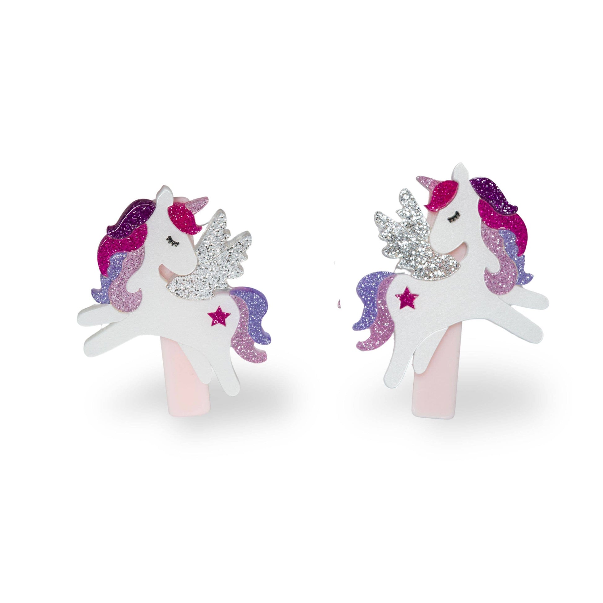 Unicorn Glitter Purple Shades Hair Clips - Lilies & Roses NY