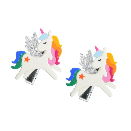 Unicorn Rainbow Wing Alligator Clips Set - Lilies & Roses NY