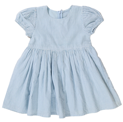 Girls Breyton Dress - Light Blue Gingham