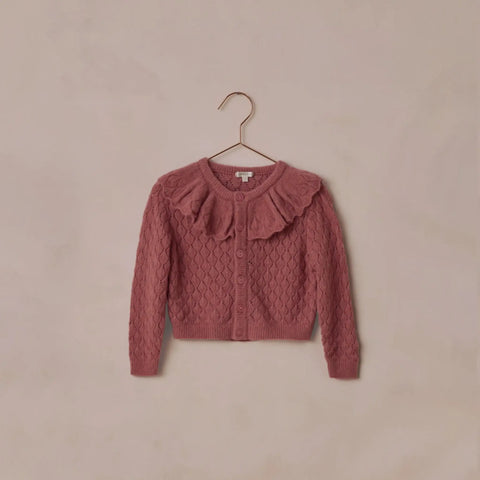 Ruffle Cardigan | Raspberry