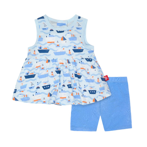 Forever & All-Waves Magnetic Sleeveless Top + Biker Short Set