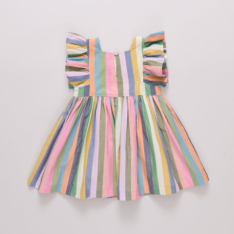 Girls Elsie Dress - Parade Stripe