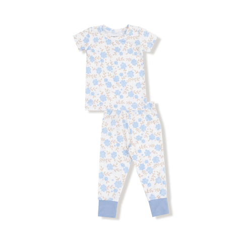 Short Sleeve Loungewear Set - Baby Blue Floral
