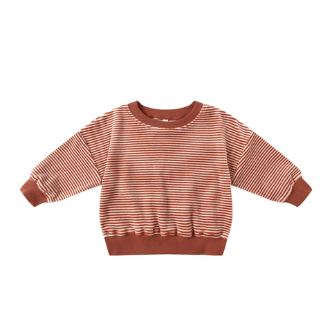 Velour Relaxed Sweatshirt | Candy Stripe