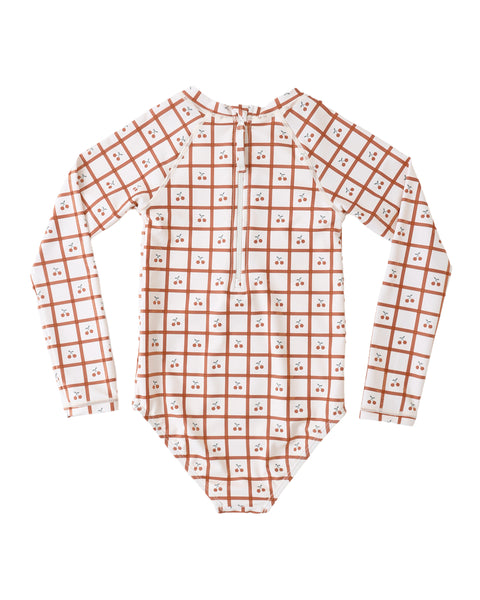 Delphine Rashguard One-Piece || Cherry Check