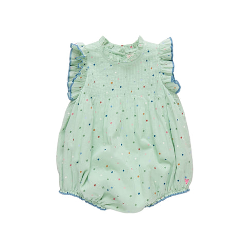 Baby Girls Jaipur Bubble- Pastel Green Polka Dot