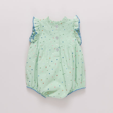 Baby Girls Jaipur Bubble- Pastel Green Polka Dot