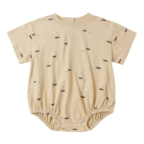 Relaxed Bubble Romper || Sailboats