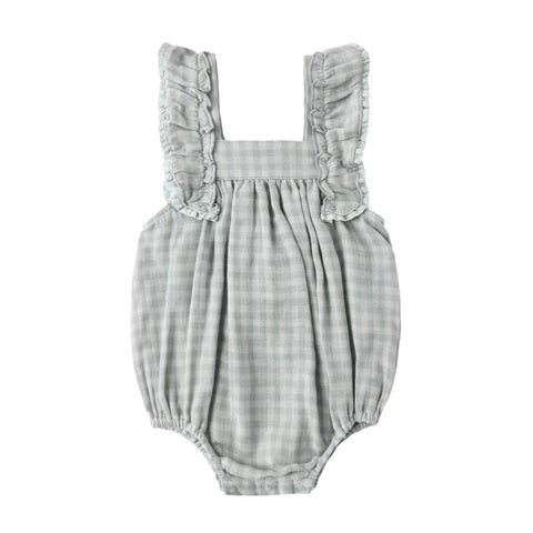 Maya Romper || Green Gingham