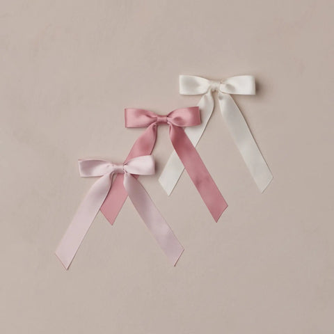 Satin Ribbon Bows | Ivory, Rose, Raspberry