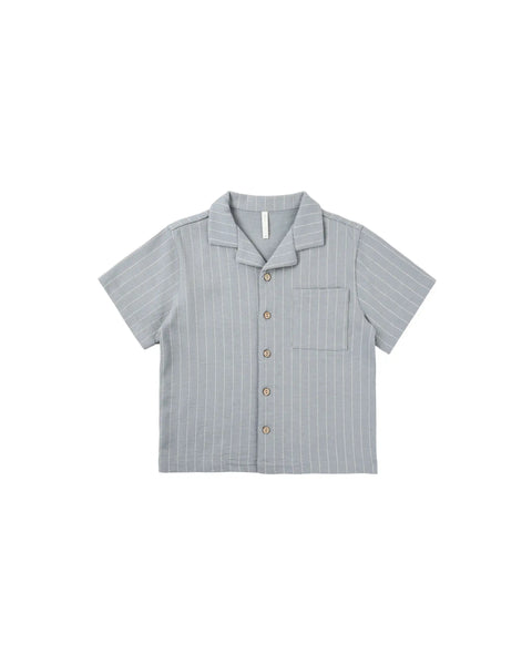 Lapel Collar Shirt | Blue Stripe
